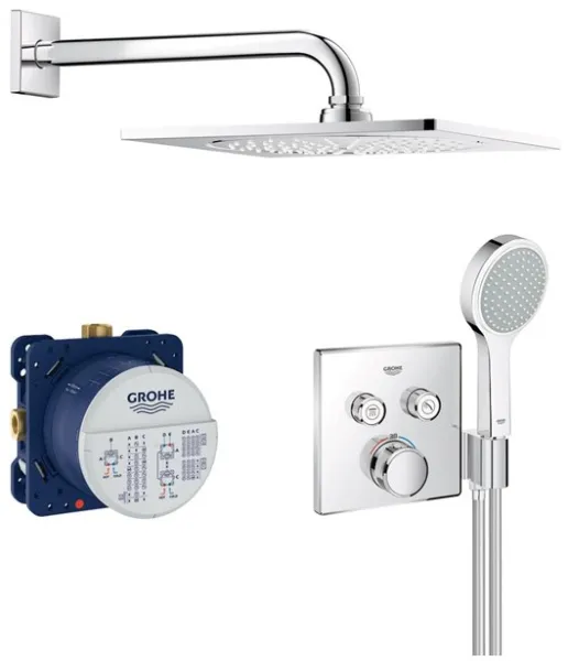 Grohe Grohtherm SmartControl Duschset med regndusch, krom