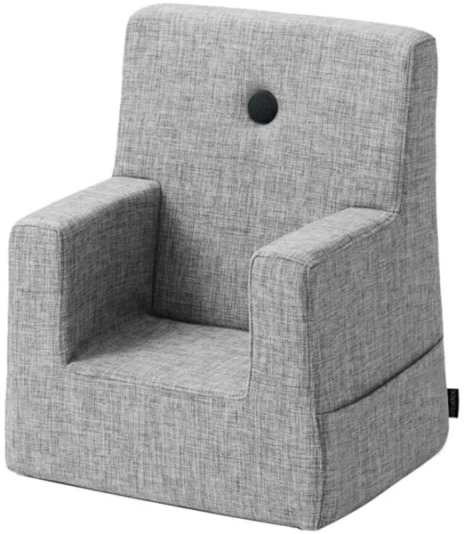 Barnstol - ljusgrå/mörkgrå knapp