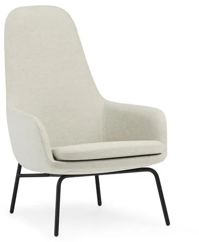 Normann Copenhagen Era Hög Fåtölj Svart Stål/Main Line Flax MLF20