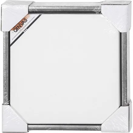 ArtistLine duk med ram, yttre mått 34x34 cm, djup 3 cm, vit, antik