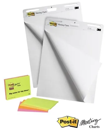 3M Post-it Super Sticky - staffliblock - 635 x 762 mm - 30 ark (förpackning med 2)