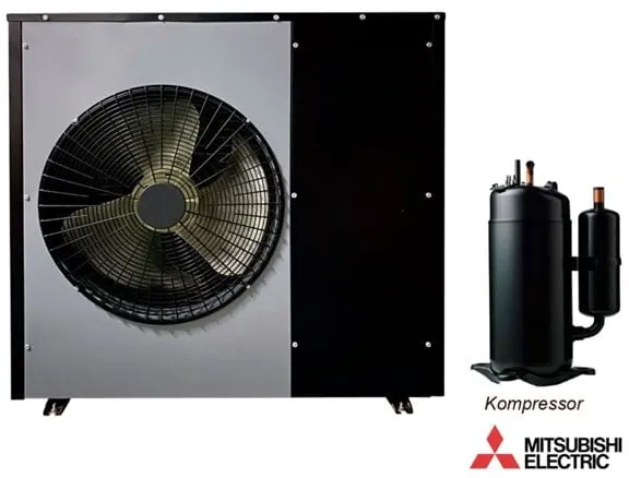 Andersen Electric Nordic One luft-vattenvärmepump med WiFi, 7kW, Svart